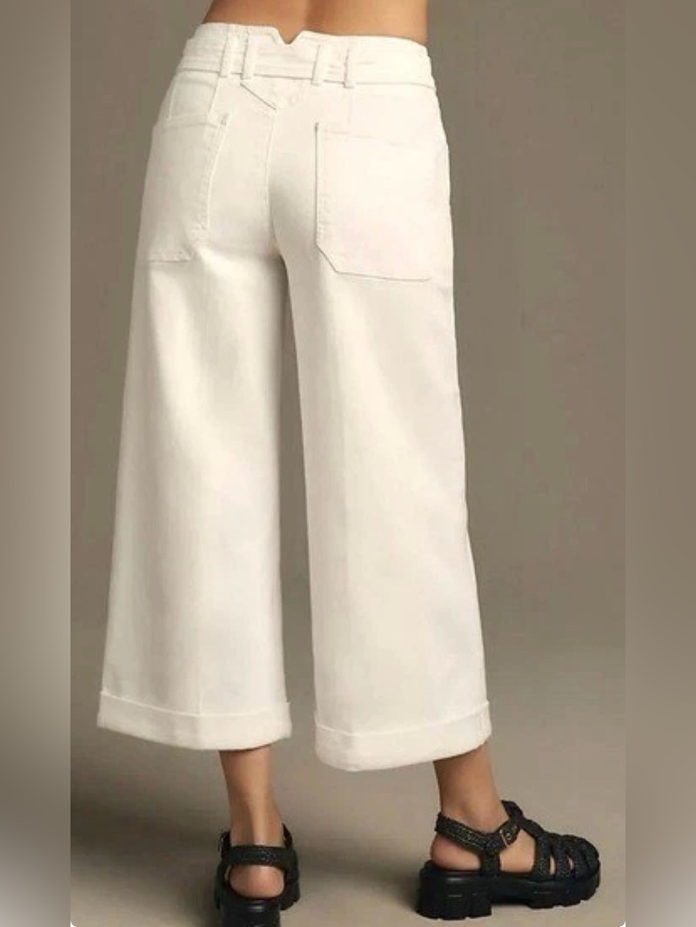 Anthropologie Maeve Cropped Ex High-Rise Wide-Leg Jean Women’s Size 26 Tab Waist